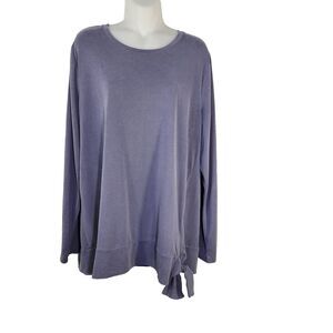 Banana Republic Womens Tunic Top Size XL Tie Front Sandwash Long Sleeve Gray